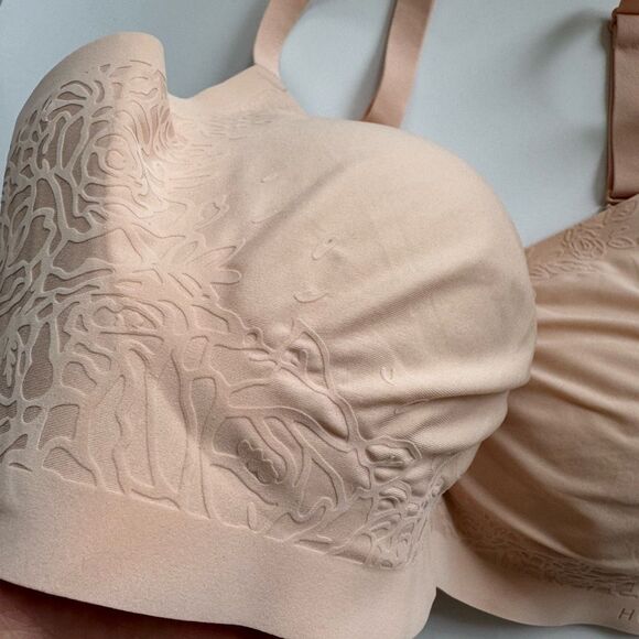 Honeylove Silhouette Roses Bra Women Size 44DD / 44F 3X Floral Wireless Seamless - Picture 3 of 7